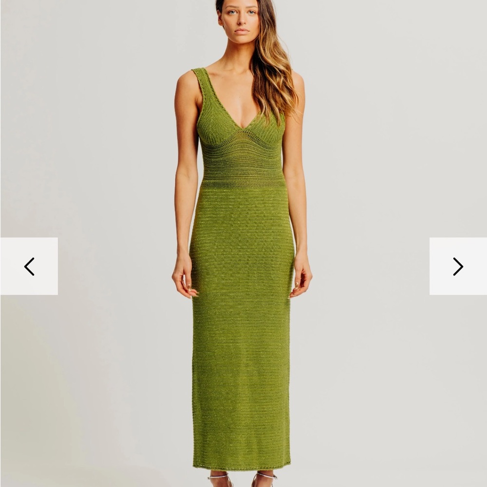 Torn by Ronny Kobo Green Knit Dress